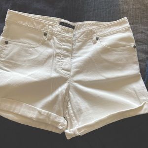 Theory white denim shorts